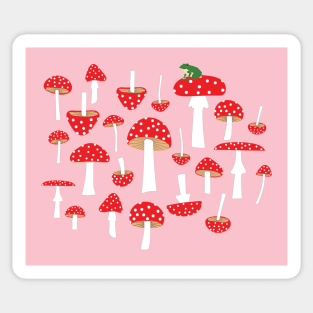 Mushrooms and a frog Sticker